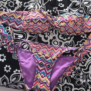 colorful bandeau bikini